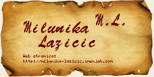 Milunika Lazičić vizit kartica